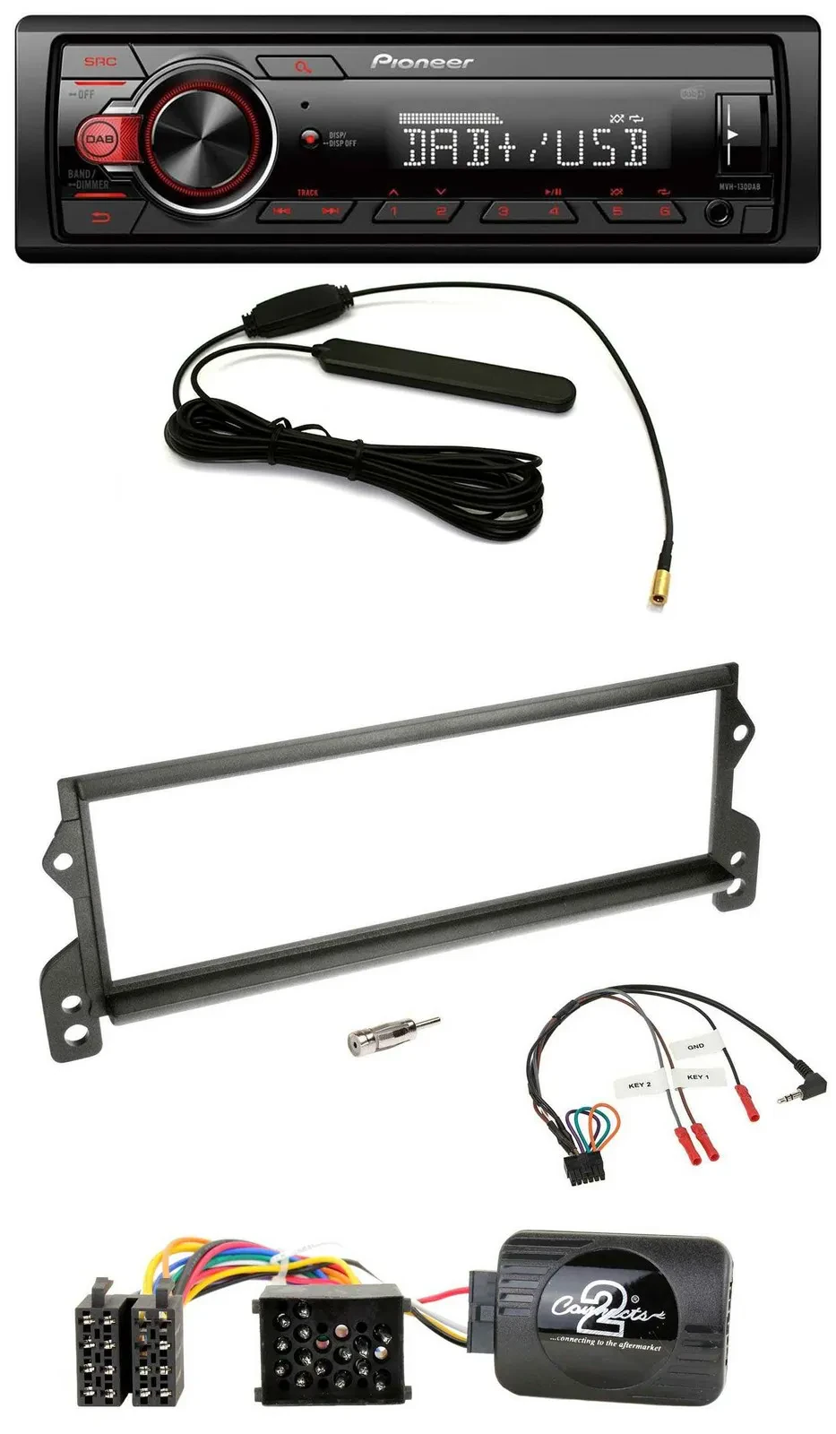 Pioneer MP3 DAB 1DIN Lenkrad USB Autoradio für Mini (2001-2002)