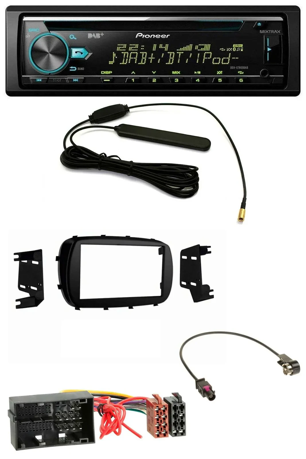 Автомагнитола для Fiat 500X (с 2015) Pioneer CD/MP3, AUX, DAB, USB