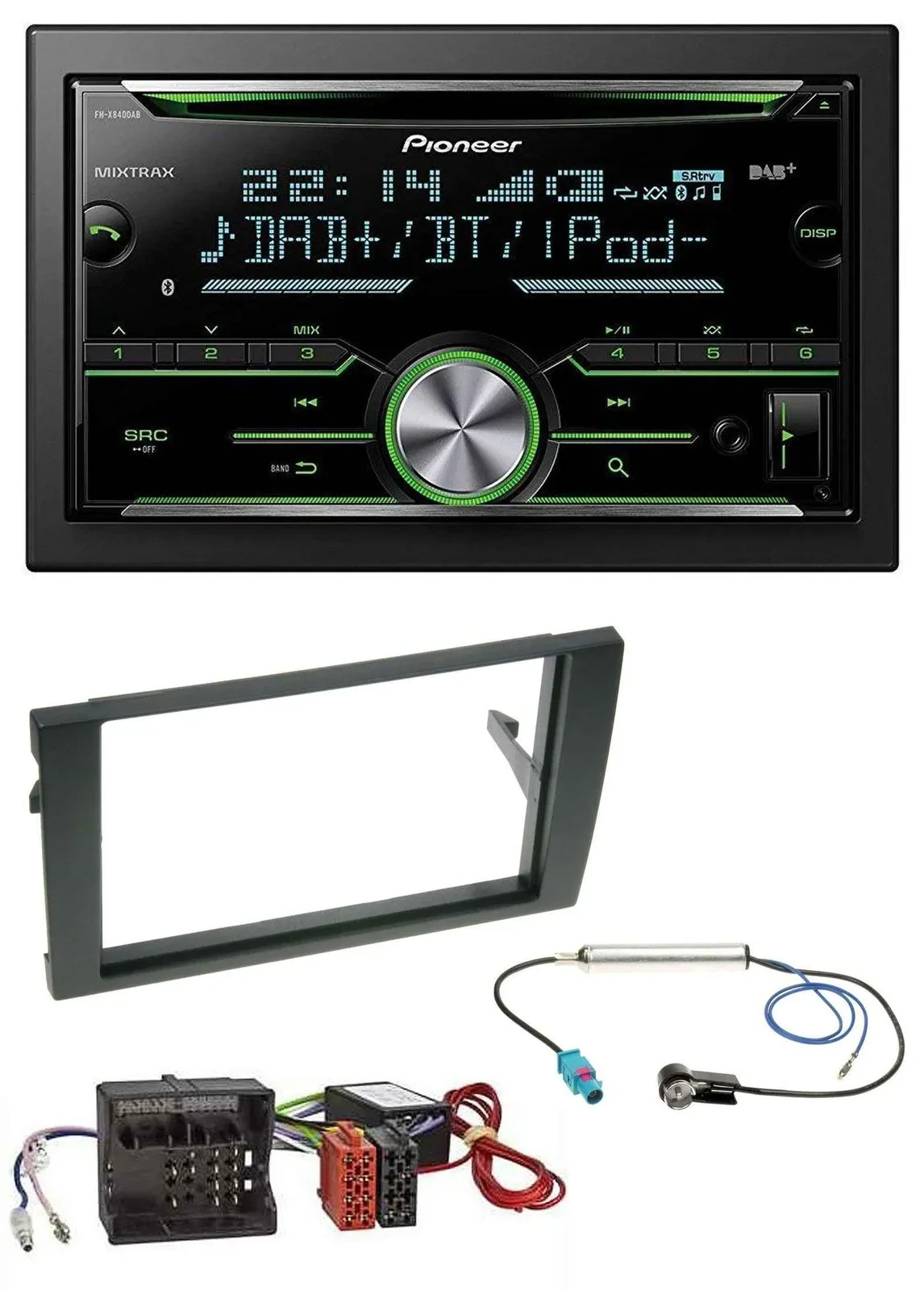Pioneer Bluetooth MP3 DAB 2DIN USB CD Autoradio für Audi A4 B7 04-08 Aktivsystem