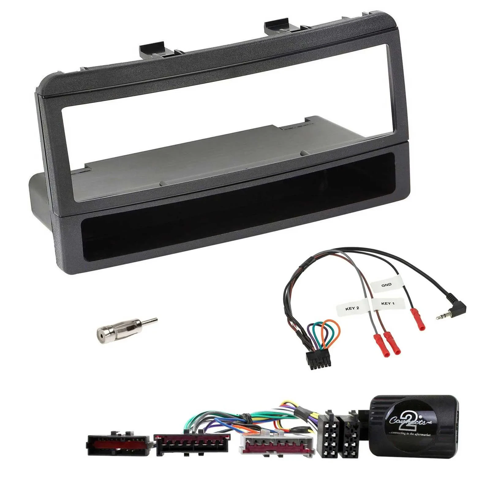 Radioset Lenkradadapter DIN Autoradio für Ford Mondeo 00-02 schwarz Ablage