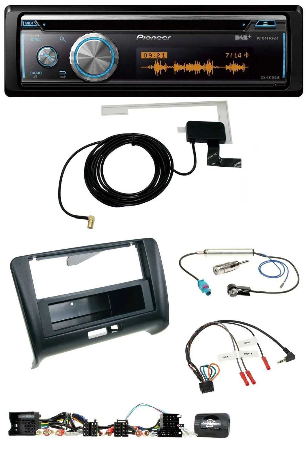 Автомагнитола для Audi TT (2006–2014) Pioneer Bluetooth, DAB, USB, CD