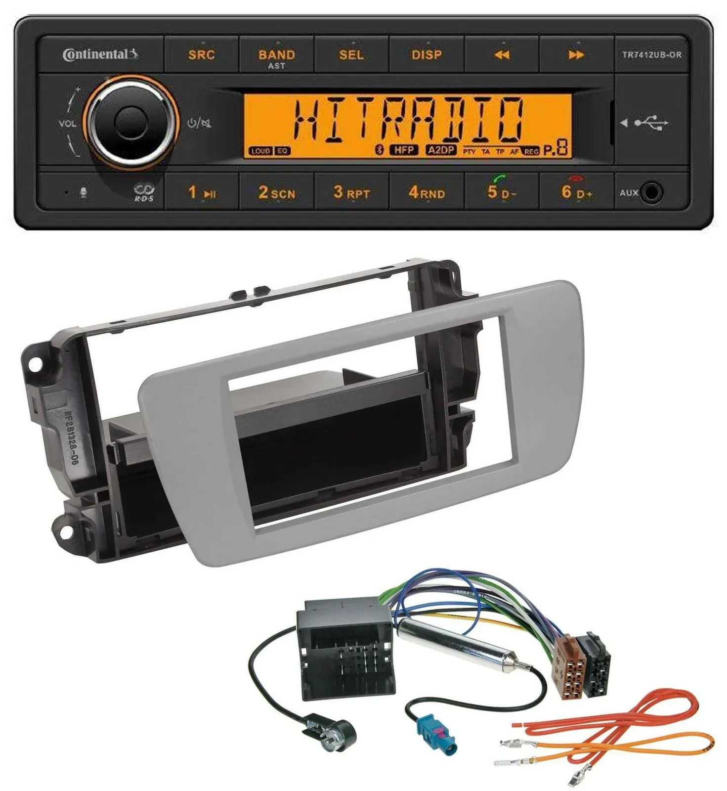 Continental MP3 Bluetooth AUX USB Autoradio für Seat Ibiza (ab 08) - dublingrau