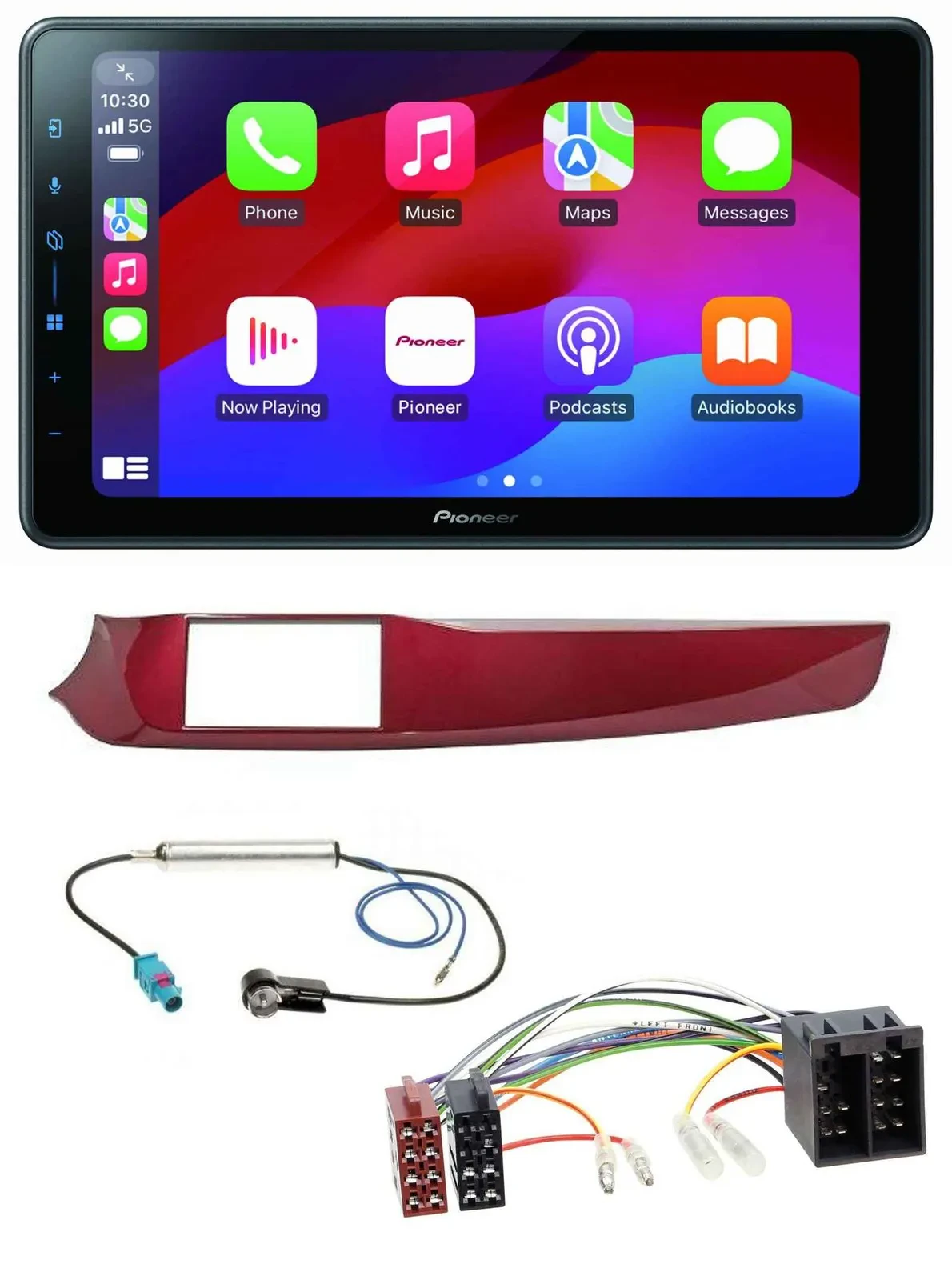 Pioneer Bluetooth 2DIN USB MP3 DAB Autoradio für Alfa Giulietta 10-13 rot glänze