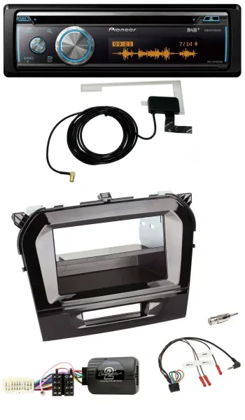Pioneer Bluetooth DAB Lenkrad USB CD Autoradio für Suzuki Vitara ab 2015 piano s