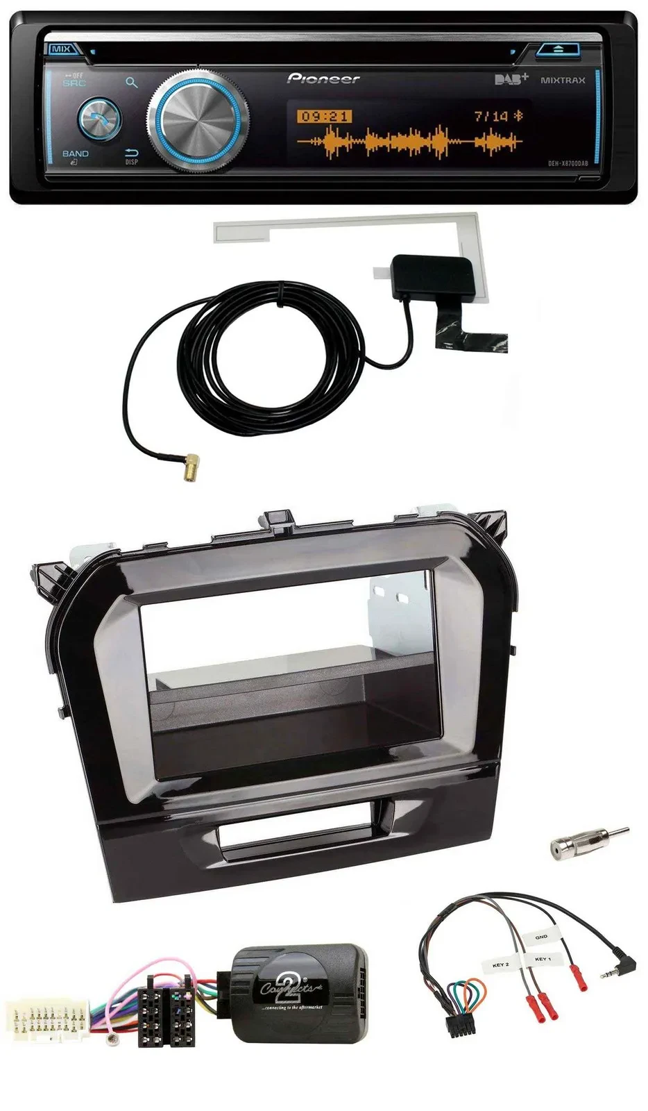 Автомагнитола для Suzuki Vitara (с 2015) Pioneer Bluetooth DAB USB CD поддержка кнопок на руле