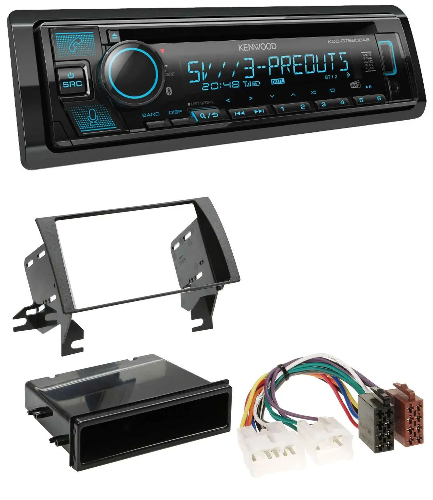 Автомагнитола для Toyota Camry (2002–2006) Kenwood Bluetooth, USB, CD, MP3, DAB