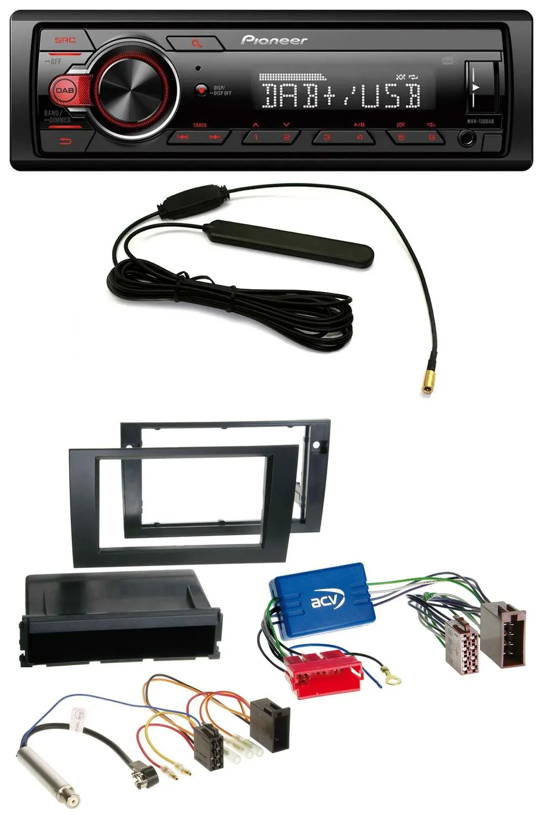 Pioneer MP3 DAB 1DIN AUX USB Autoradio für Audi A4 B6 B7 01-08 Symphony Aktivsys