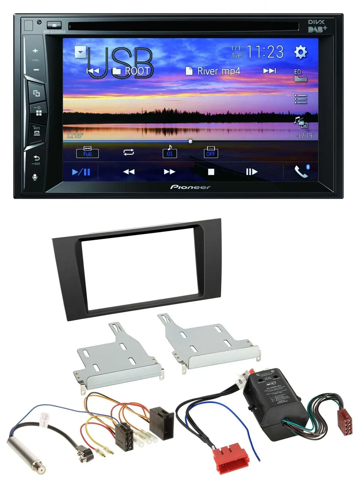 Pioneer Bluetooth 2DIN USB DVD DAB MP3 Autoradio für Audi A4 B5 99-01 Symphony B