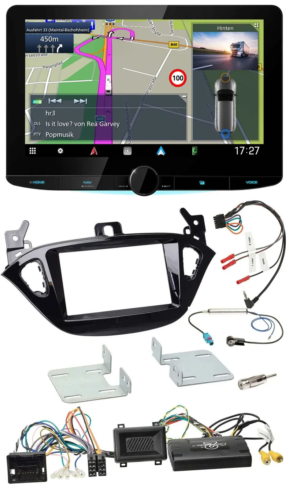 Kenwood Bluetooth DAB TMC 2DIN Lenkrad USB Navigation für Opel Adam Corsa E ab 2
