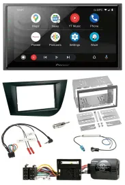 Pioneer USB 2DIN DAB Lenkrad Bluetooth Autoradio für Seat Leon 2005-2009 schwarz