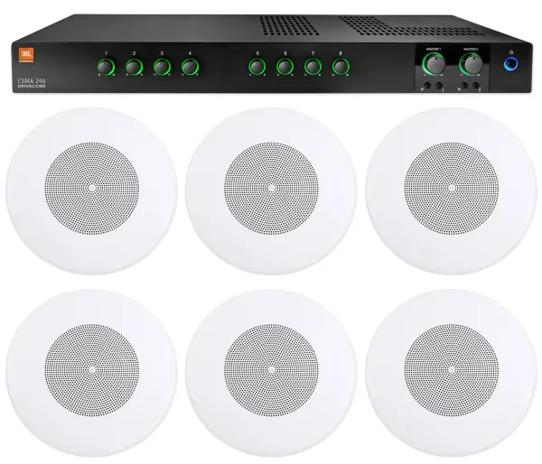 Потолочная акустика JBL CSS8018 White с усилителем (6 штук)