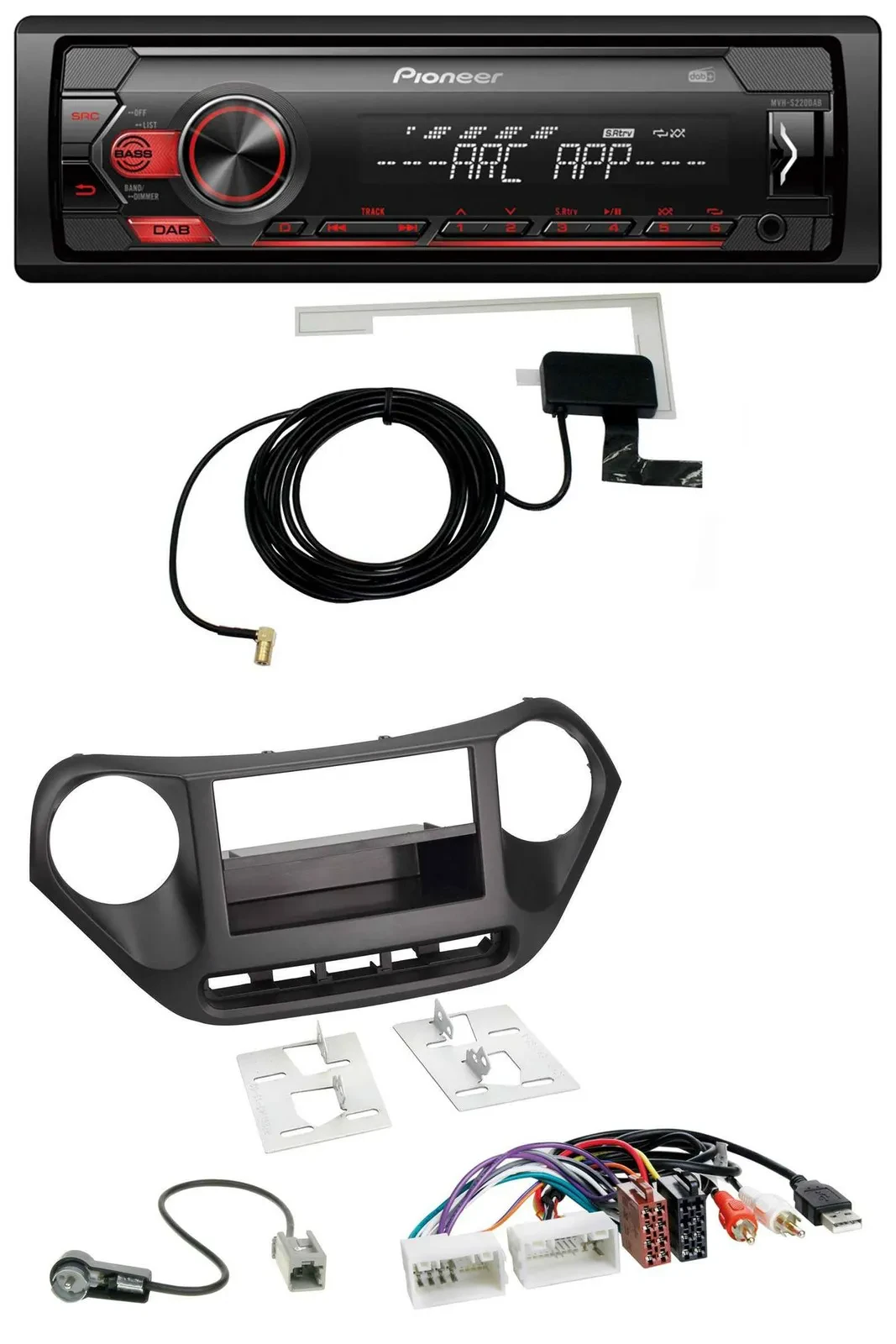 Автомагнитола для Hyundai i10 (с 2013) Pioneer 1-DIN USB DAB MP3 AUX