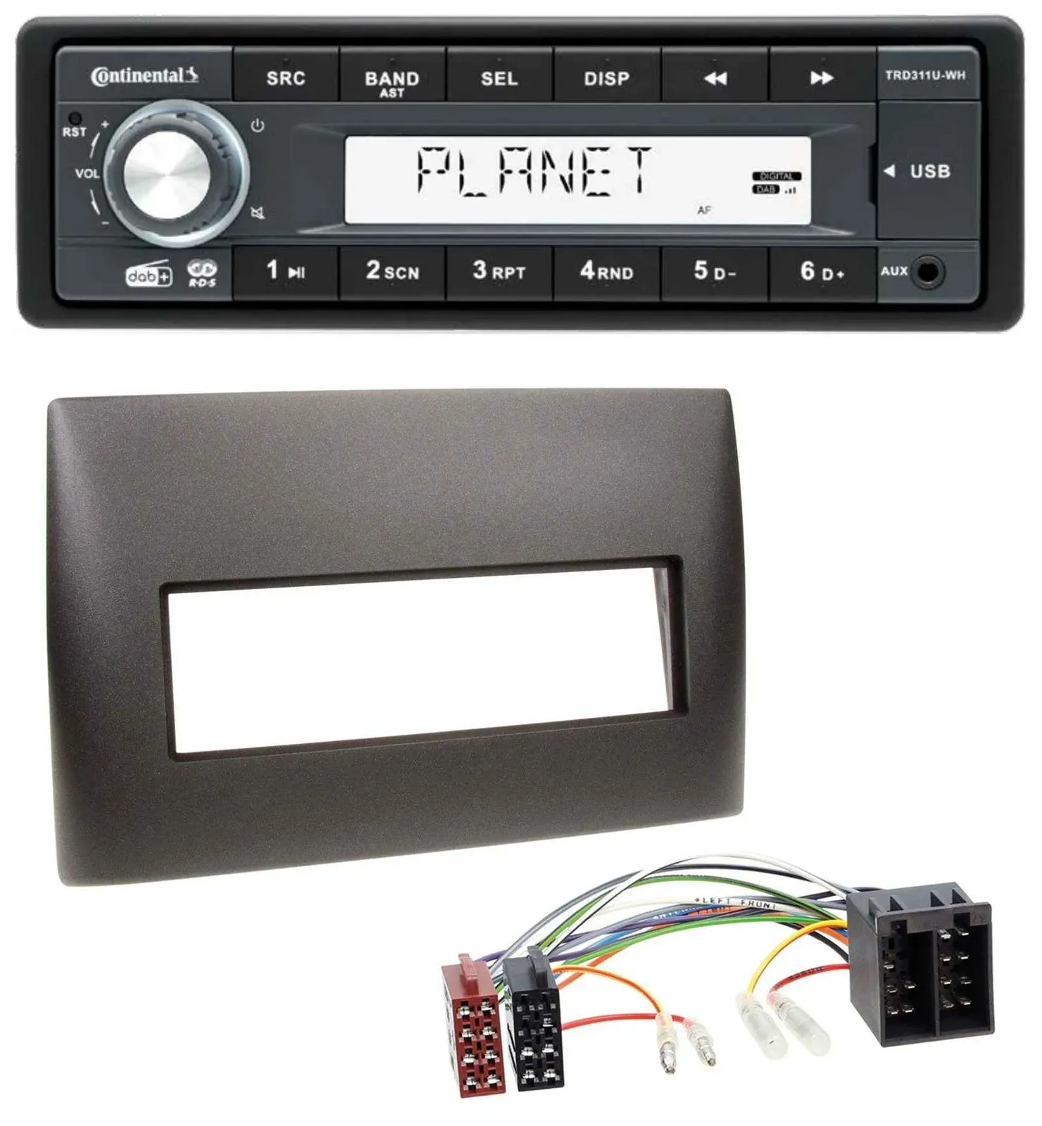 Continental MP3 AUX USB DAB 1DIN Autoradio für Fiat Stilo (192, 2001-2008)