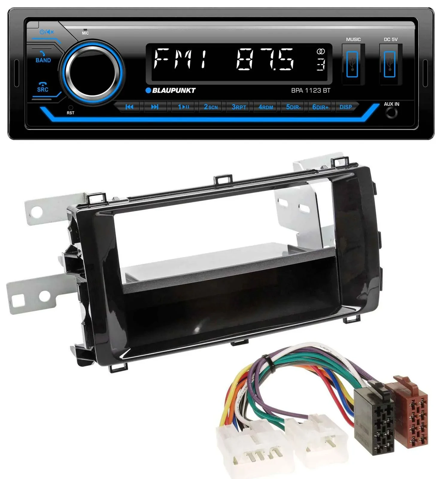 Blaupunkt MP3 Bluetooth USB AUX Autoradio für Toyota Auris (ab 2013) schwarz