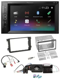 Pioneer DAB Lenkrad 2DIN Bluetooth USB Autoradio für VW Amarok Beetle EOS Caddy