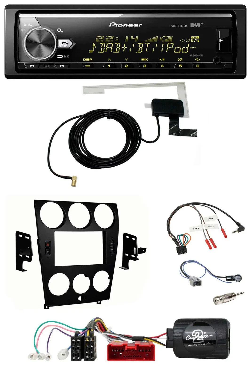 Pioneer Bluetooth DAB USB Lenkrad Autoradio für Mazda 6 (2006-2008)