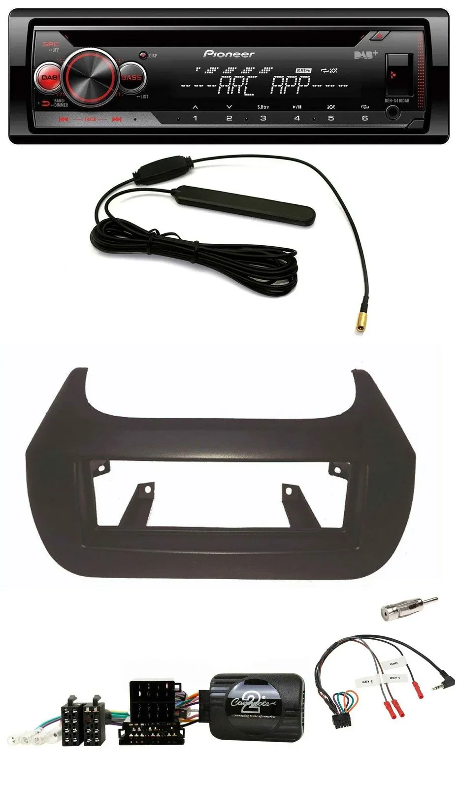 Pioneer CD USB Lenkrad DAB MP3 Autoradio für Citroen Nemo Fiat Fiorino Peugeot B