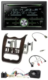 Автомагнитола Pioneer Bluetooth DAB 2 DIN USB CD для Dacia (с 2012), темно-коричневый