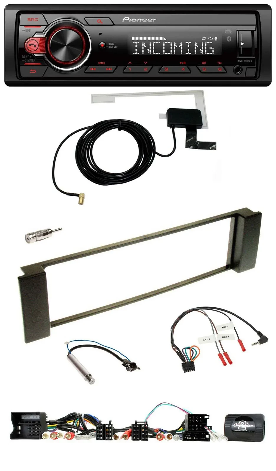 Pioneer USB Lenkrad DAB Bluetooth Autoradio für Audi A3 A6 Can-Bus 00-04