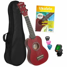 CASCHA HH 3970 Multilingual Sopran Ukulele Set rot