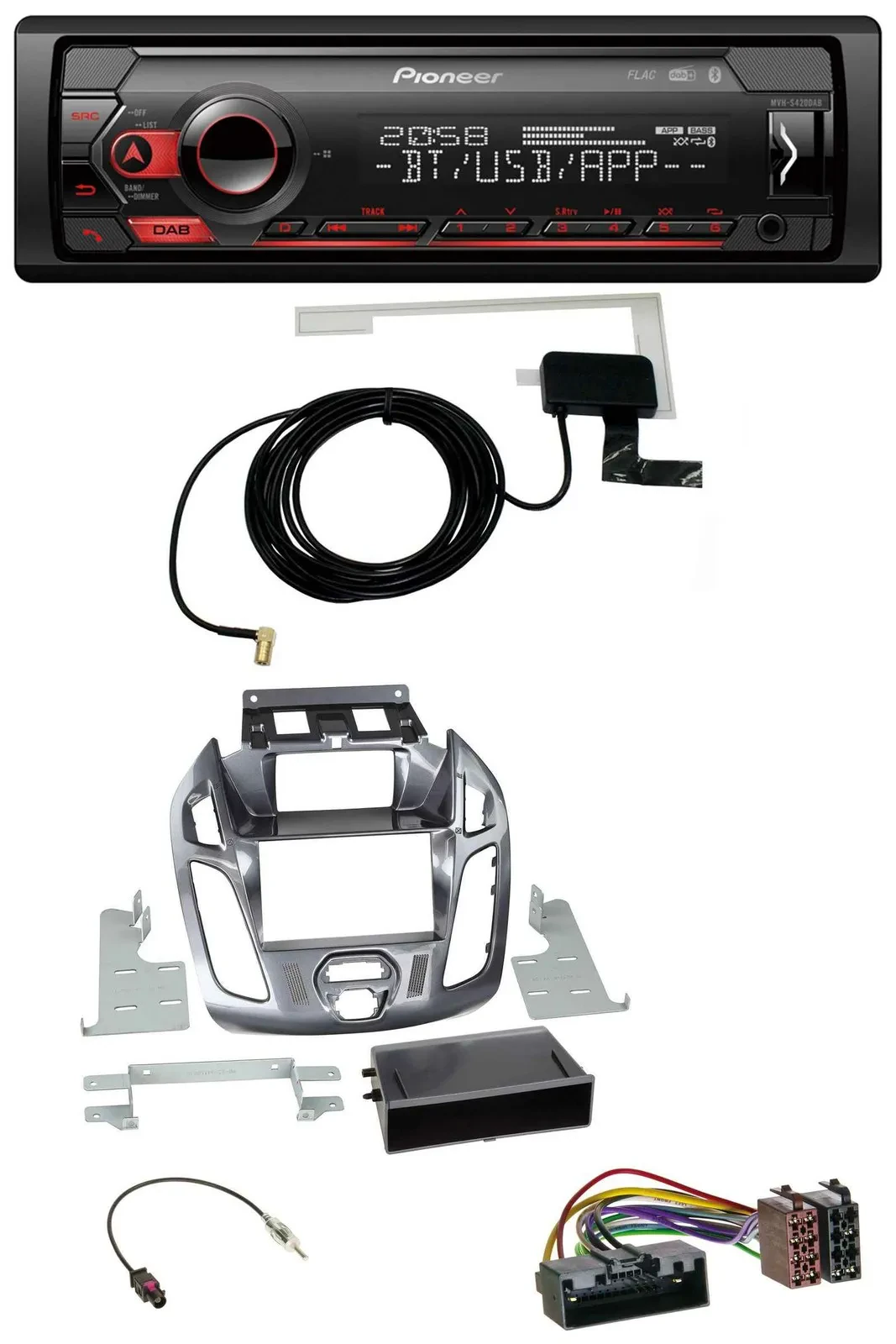 Автомагнитола для Ford Transit Connect (2012–2018) Pioneer DAB, USB, MP3, Bluetooth, с дисплеем