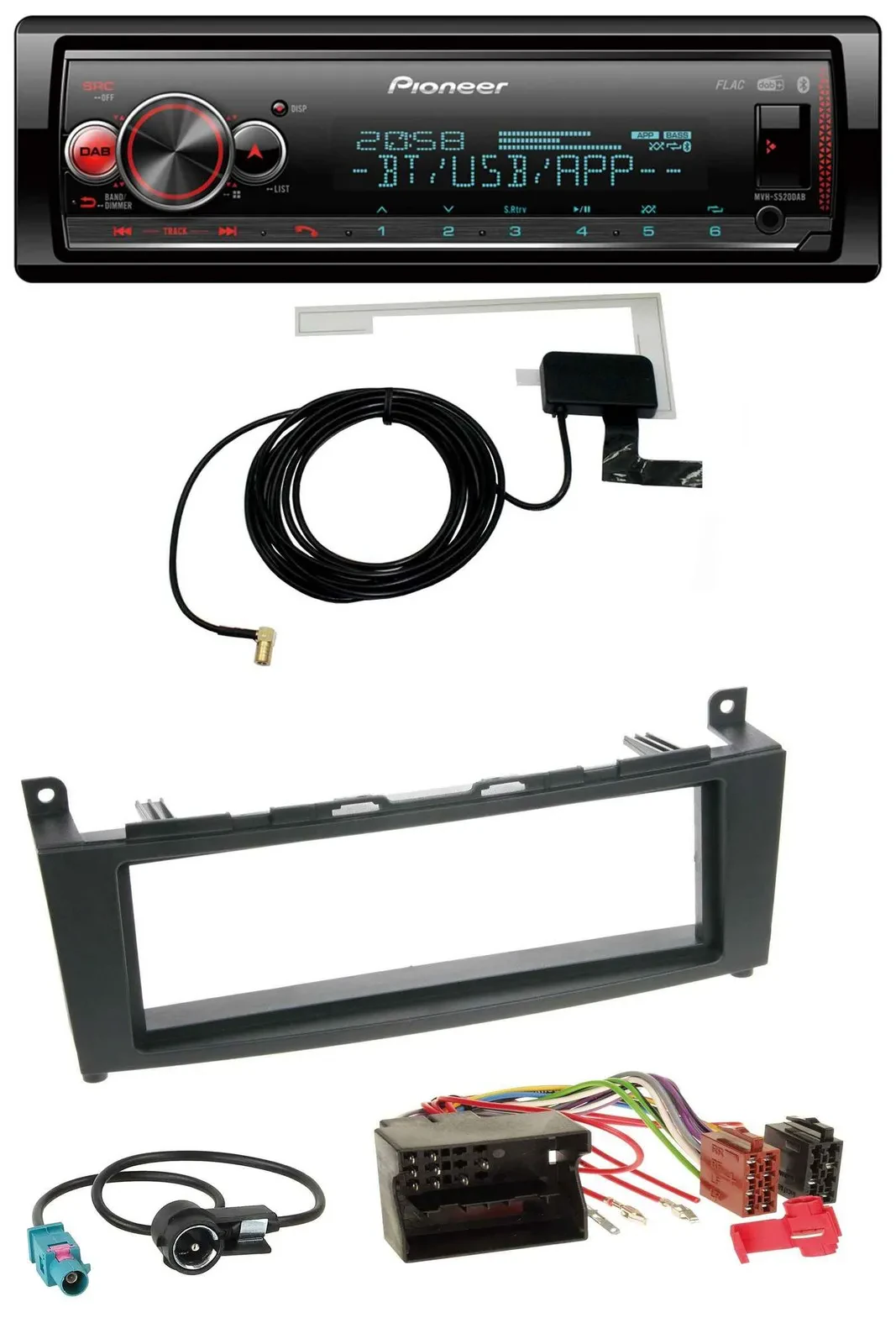 Автомагнитола для Mercedes C‑Class W204 Pioneer Bluetooth DAB USB MP3