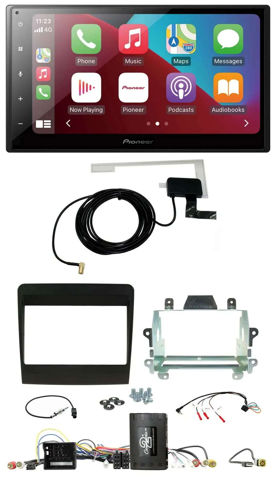 Автомагнитола для Porsche 911 (991) Pioneer 2DIN, USB, Bluetooth, DAB, поддержка управления на руле, 2011–2017