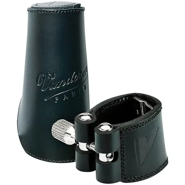 Лигатура для бас-кларнета Vandoren Clarinet Leather Ligature and Cap Bass Clarinet with Leather Cap