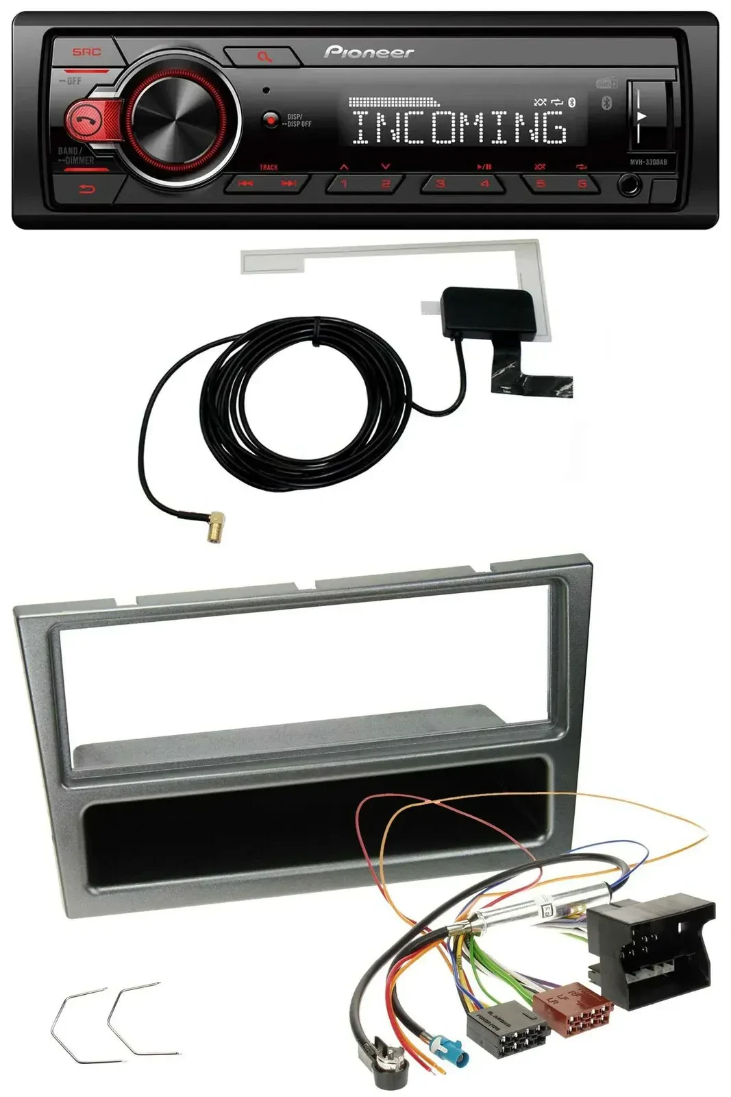 Автомагнитола для Opel Corsa C Pioneer MP3, CD, DAB, USB, AUX, Quadlock, 2004–2006, алюминий