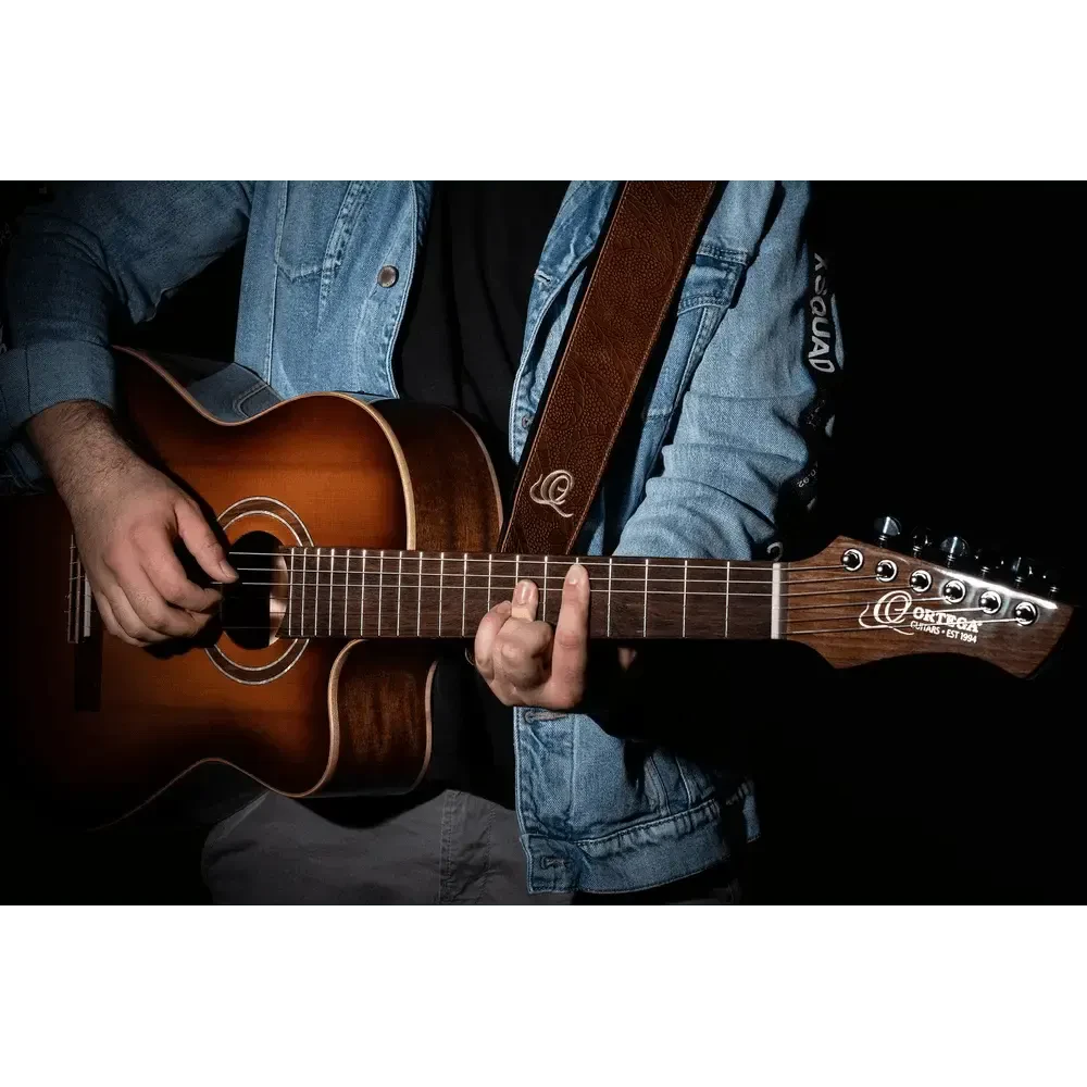 Ремень для гитары Ortega OSCU-2 GENUINE LEATHER STRAP BYZANTINE COCOA