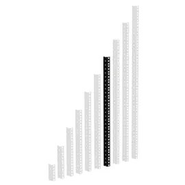 Adam Hall 61535B14 Rackschiene, schwarz gestanzte Löcher, 14 HE - Profil