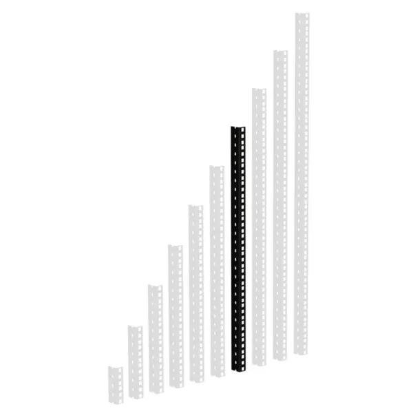 Adam Hall 61535B14 Rackschiene, schwarz gestanzte Löcher, 14 HE - Profil