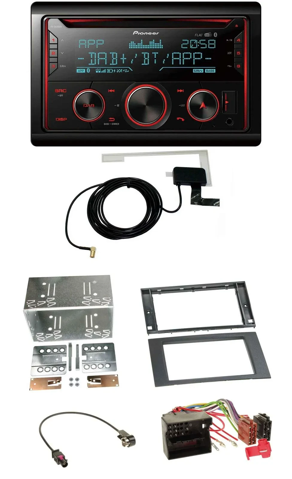 Pioneer 2DIN MP3 DAB USB CD Bluetooth Autoradio für Ford Focus Fiesta 04-08 schw