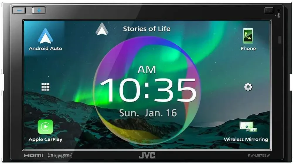 Автомагнитола JVC KW-M875BW 6.8", 2-DIN, сенсорный экран