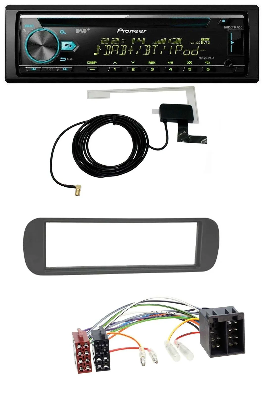 Pioneer MP3 AUX CD USB DAB Autoradio für Lancia Y (1996-2004) - schwarz