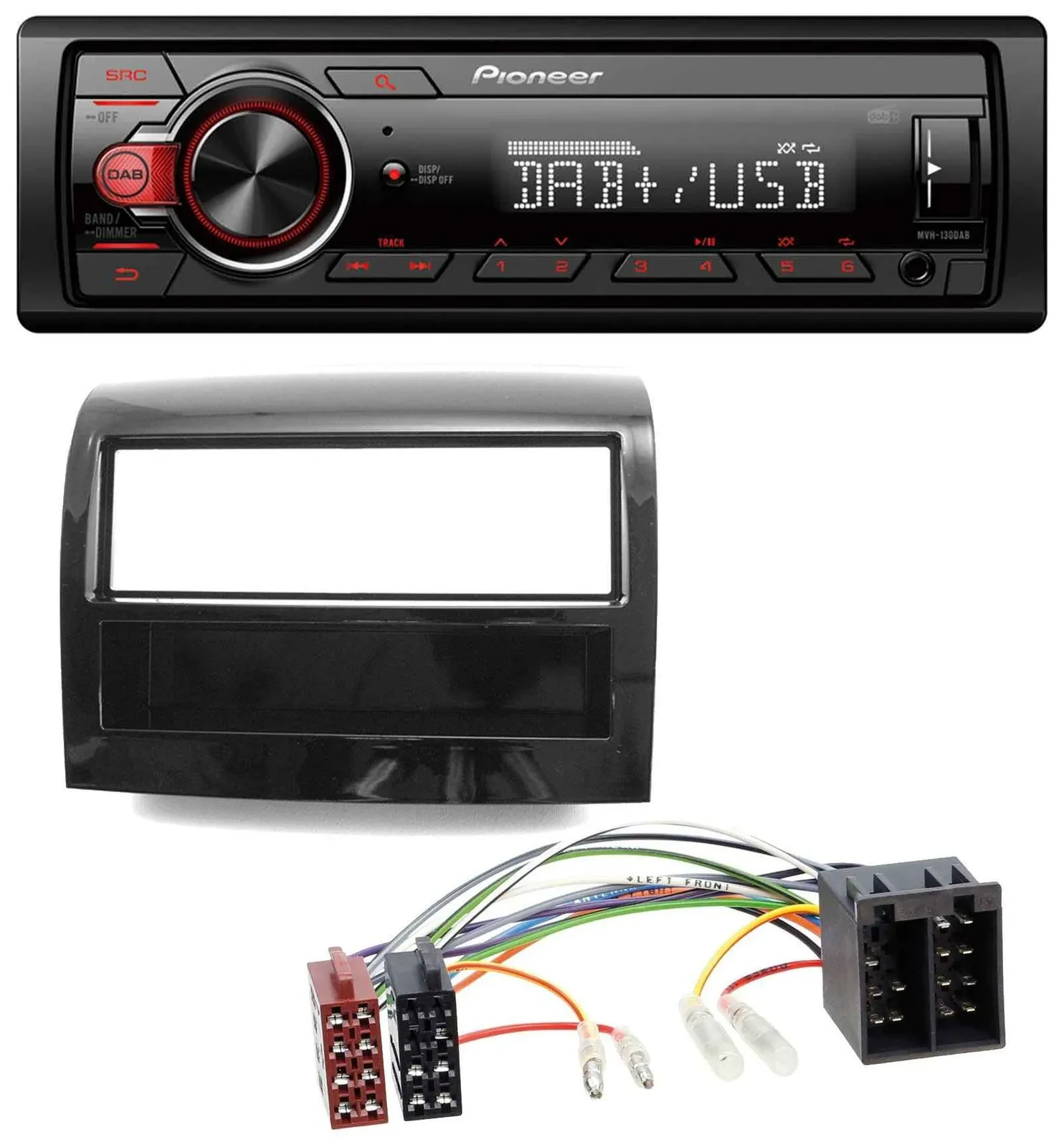 Pioneer MP3 1DIN DAB USB AUX Autoradio für Fiat Ducato 2011-2021 piano schwarz
