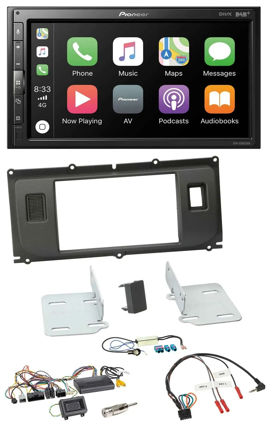 Pioneer USB Lenkrad DAB 2DIN Bluetooth Autoradio für Land Rover Evoque 11-13 Bli