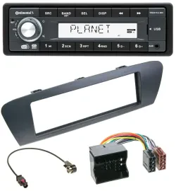 Continental MP3 AUX USB DAB 1DIN Autoradio für Renault Scenic (ab 12) - grau