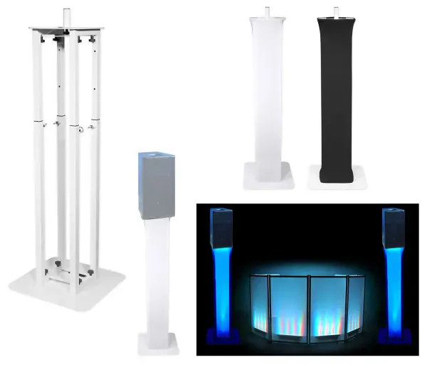 (1) Rockville White Adjustable Totem Speaker Stand For Community SLS920H