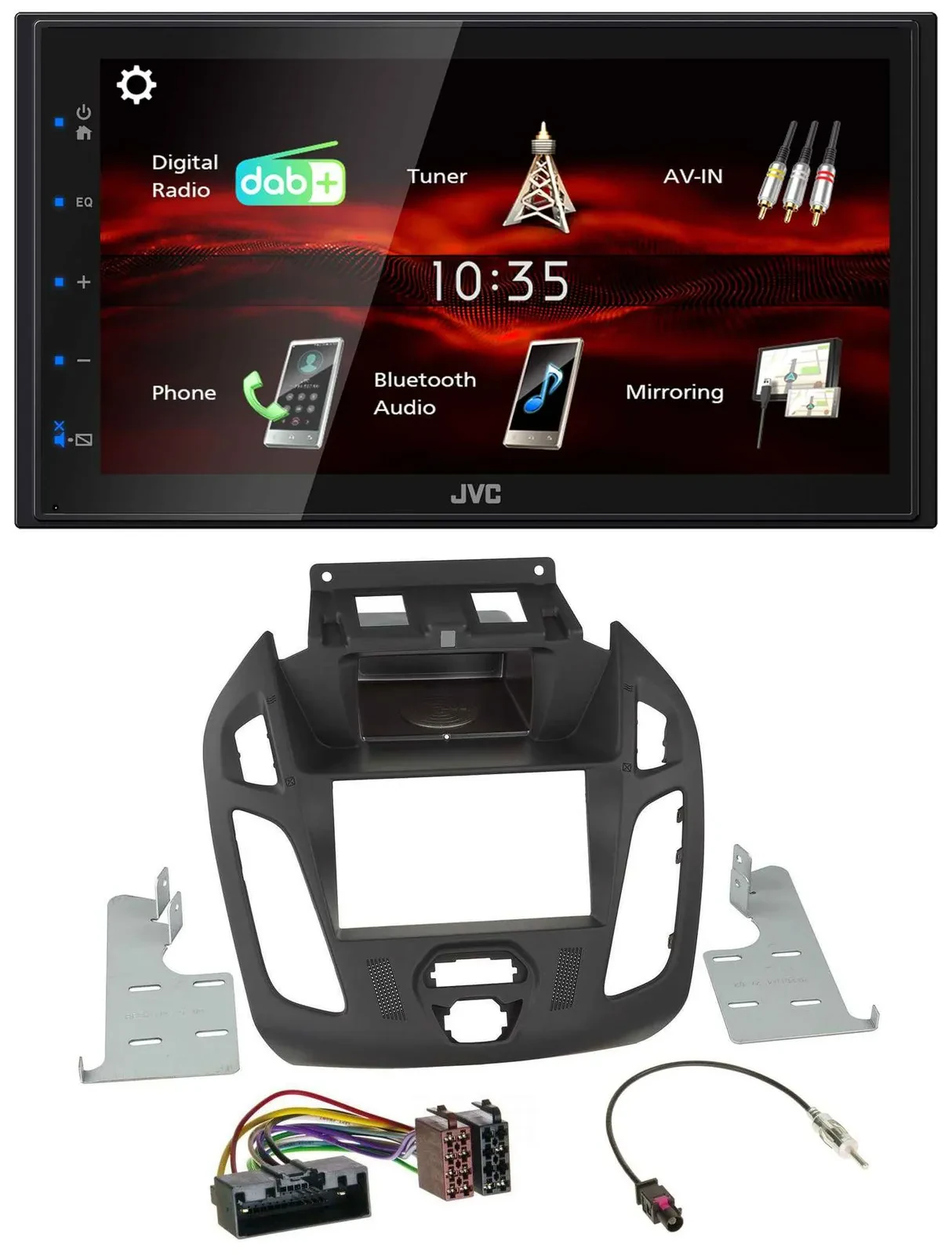 Автомагнитола для Ford Transit (2012–2018) JVC 2DIN, USB, Bluetooth, MP3, DAB