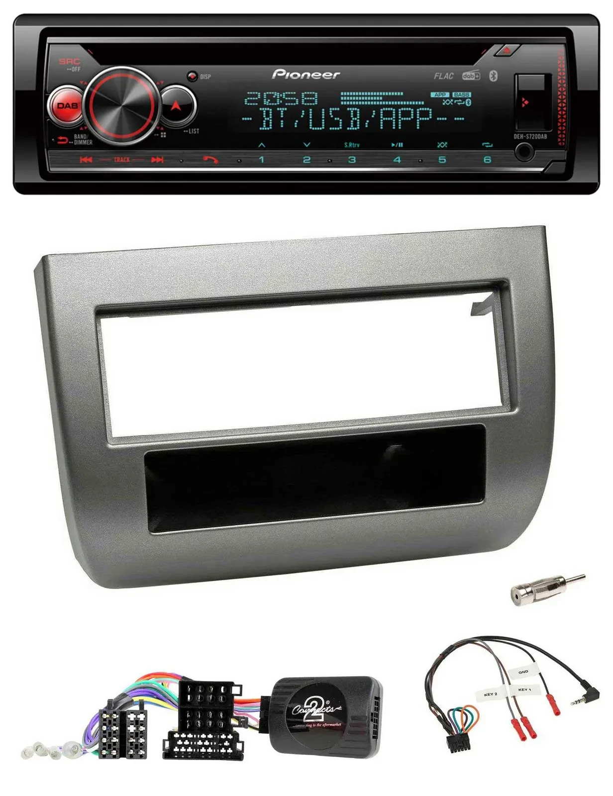 Pioneer Lenkrad DAB CD Bluetooth USB Autoradio für Lancia Y 843 2005-2011 anthra
