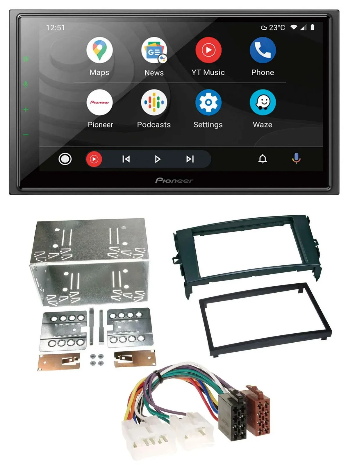 Pioneer USB 2DIN DAB MP3 Bluetooth Autoradio für Toyota Auris 07-12 schwarz