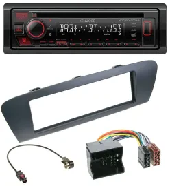 Kenwood MP3 CD USB Bluetooth DAB Autoradio für Renault Scenic (ab 12) - grau