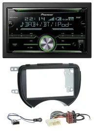 Pioneer Bluetooth MP3 DAB 2DIN USB CD Autoradio für Nissan Micra 10-13 schwarz