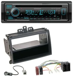 Автомагнитола для Hyundai i20 (2008–2011) Kenwood CD/USB, Bluetooth, DAB, MP3, покрытие Rubber-Touch