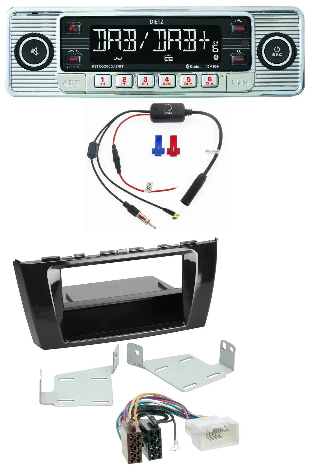 Dietz DAB USB MP3 Bluetooth Autoradio für Mitsubishi Space Star A00 ab 13 Ablage