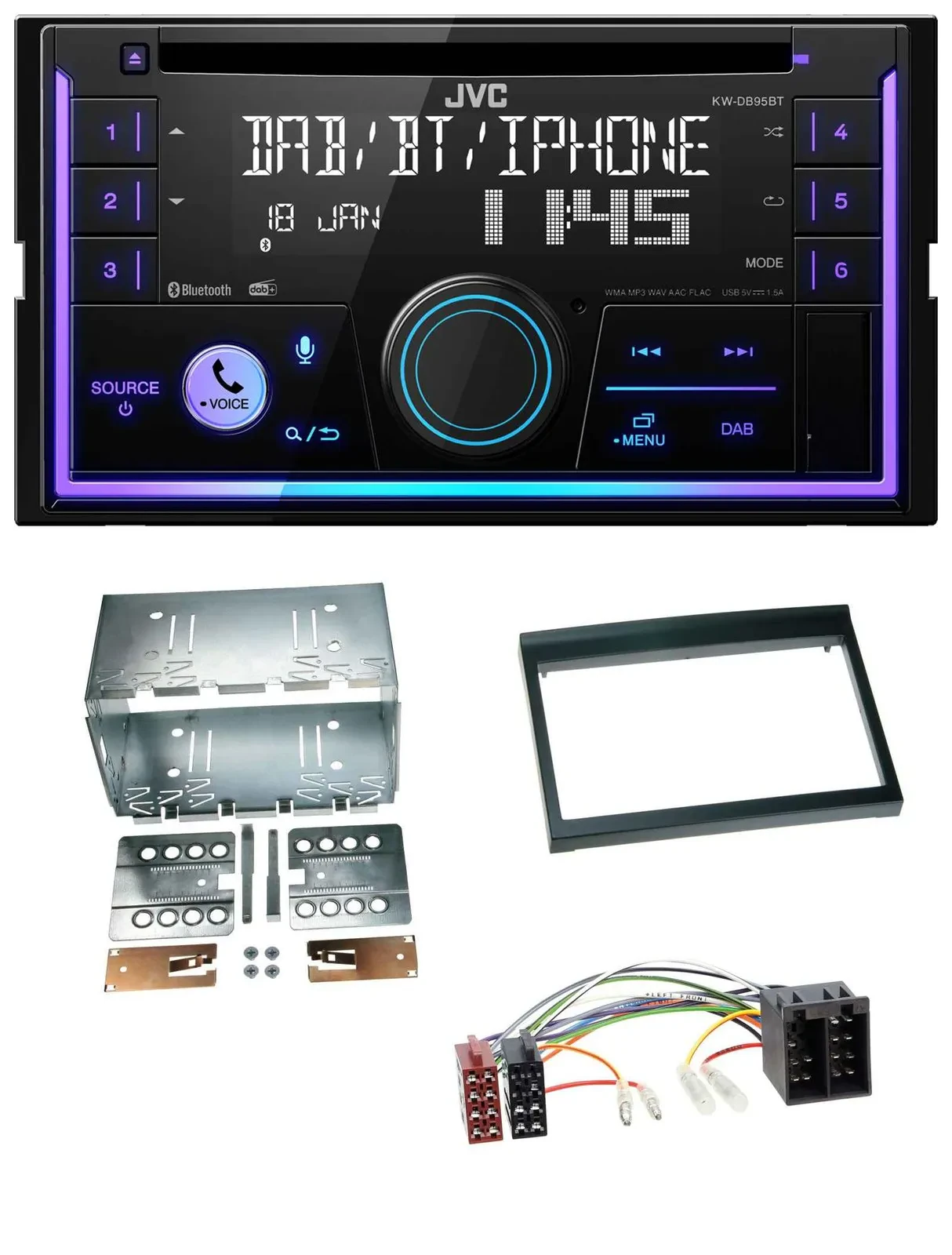 JVC MP3 USB 2DIN DAB Bluetooth CD Autoradio für Porsche Boxster 1996-2004
