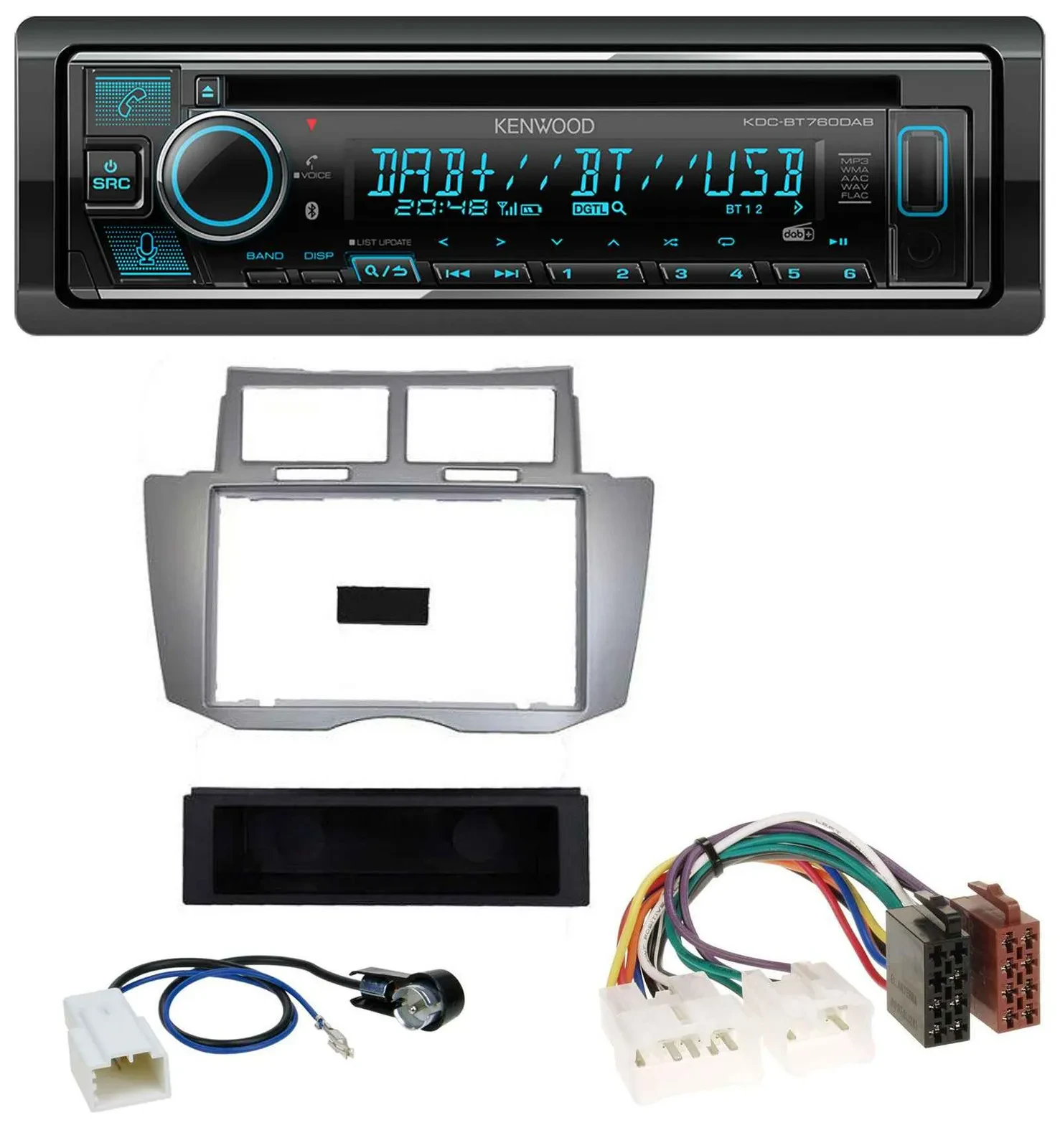 Автомагнитола для Toyota Yaris (2007–2011) Kenwood MP3 Bluetooth DAB USB CD
