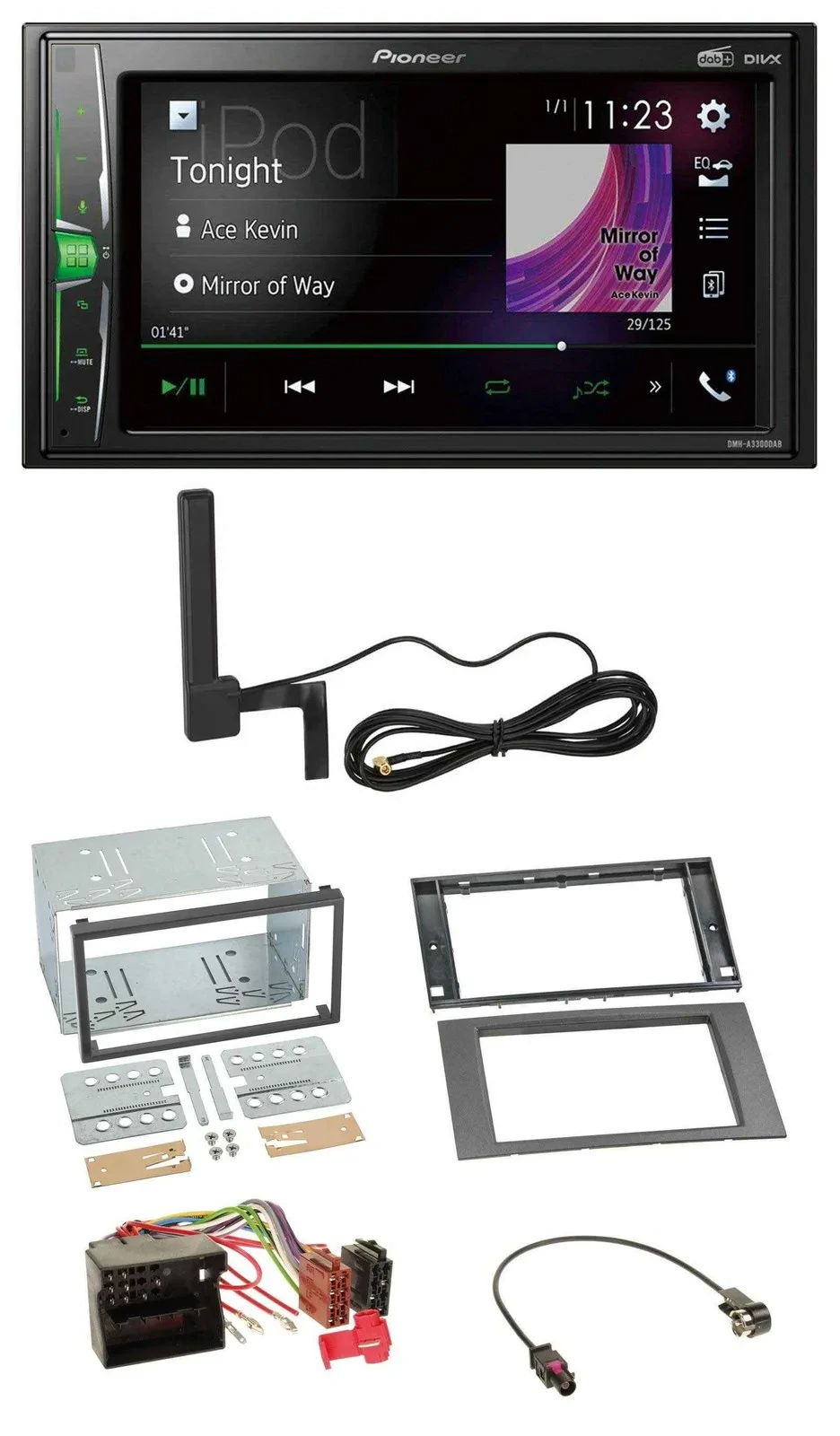 Автомагнитола Pioneer 2DIN, MP3, DAB, Bluetooth, AUX для Ford C-Max/Galaxy/S-Max (2003–2007)