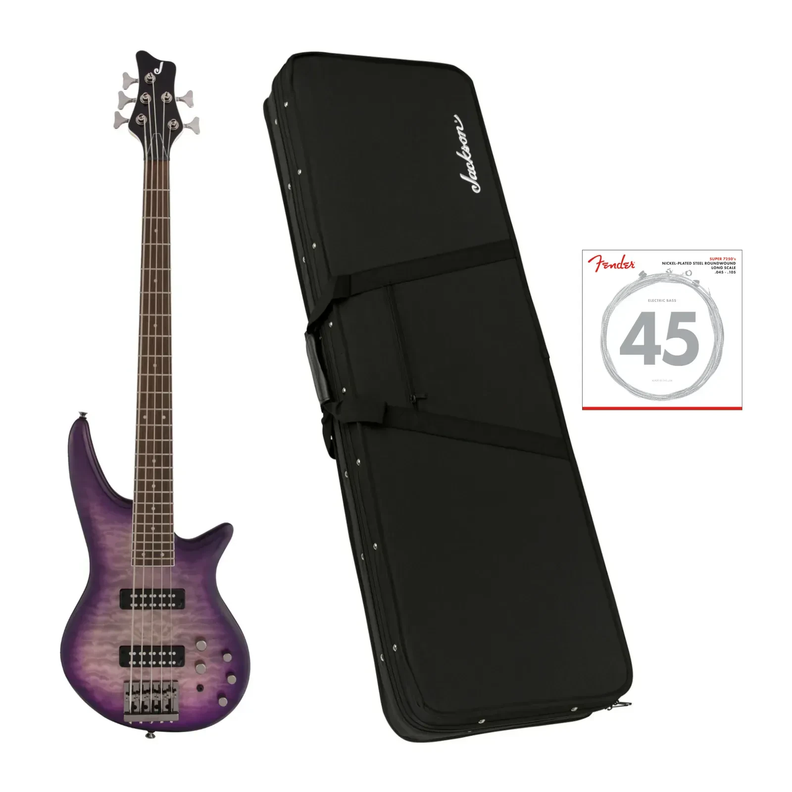 Jackson JS Series Spectra 5 String Electric Bass Purple with Bag and Strings